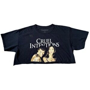 Y2K Cruel Intentions Crop Top L 90s Thrashed Cut Tee Baby Fit Goth Grunge‎ Emo